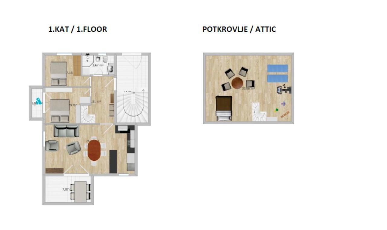 Golden Hope 4+1 Apartment Krk คิร์ก ภายนอก รูปภาพ
